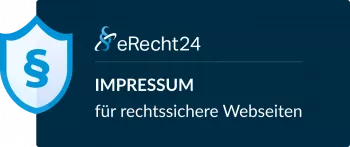 Siegel von eRecht24 für rechtssichere Webseiten